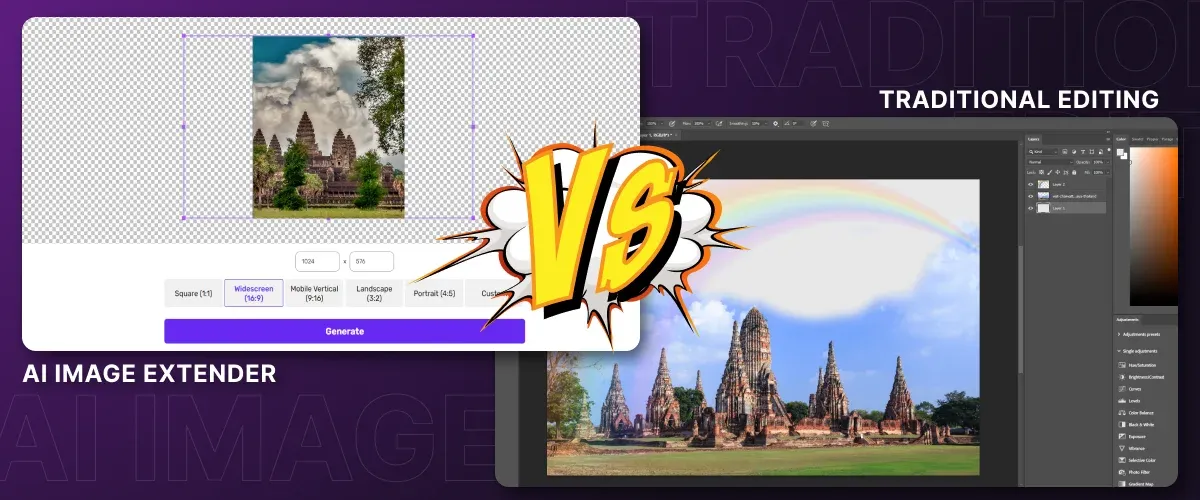 AI Image Extender vs. Traditional Editing: Which is Right for You? cover